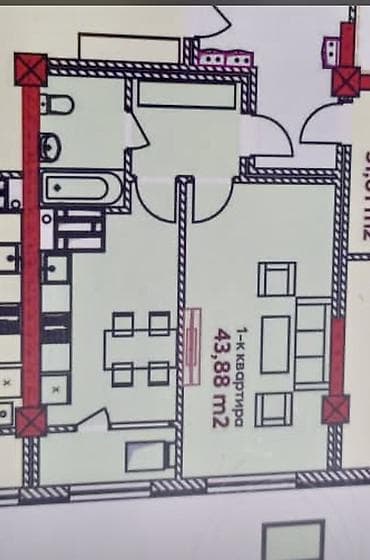 brk group: 1 комната, 43 м², 12 мкр Элитка, 10 этаж, ПСО (под самоотделку) — 4