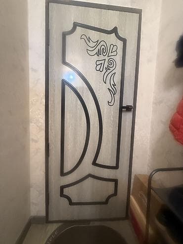 стекло толстое: Межкомнатная дверь, Б/у, Со стеклом, Деревянная, Хайтек, цвет - Серый — 3