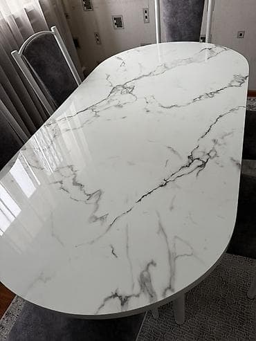 small table: Кухонный стол и стул, цвет - Белый — 4