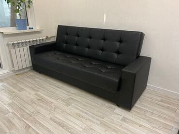 диван черный: Прямой диван, Новый, Трехместный — 8