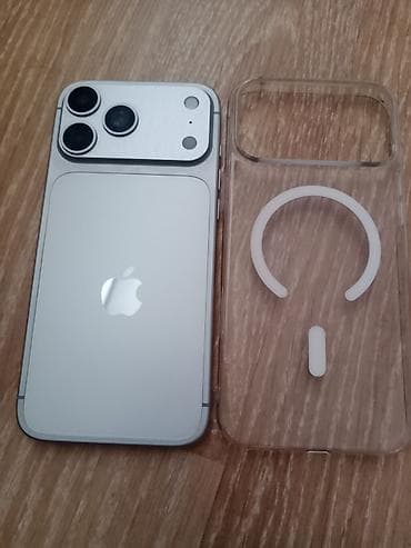 Техника жана электроника: IPhone 17 Pro Max, Колдонулган, 1 ТБ, Күмүш, Каптама, 100 % — 1