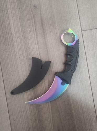 Керамбит с радужным покрытием и чехлом