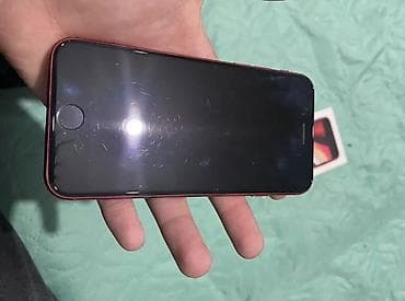 iphone ipad: IPhone SE 2020, Б/у, 64 ГБ, Красный, Чехол, Коробка, 77 % — 3