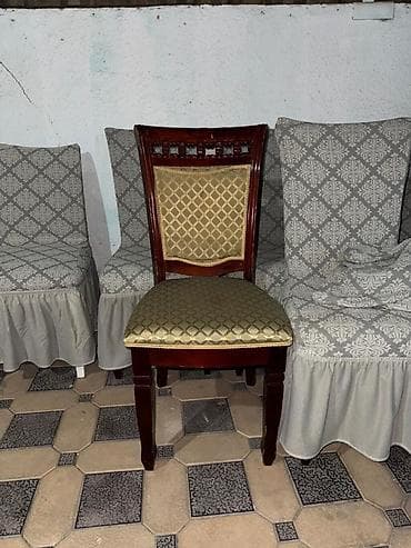 chair table: Стол и стул для зала, Б/у, Самовывоз, цвет - Коричневый — 4