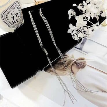 самые красивые свадебные платья в мире: Серьги-цепочки НС Элегантные серьги с серебристым блеском — 2