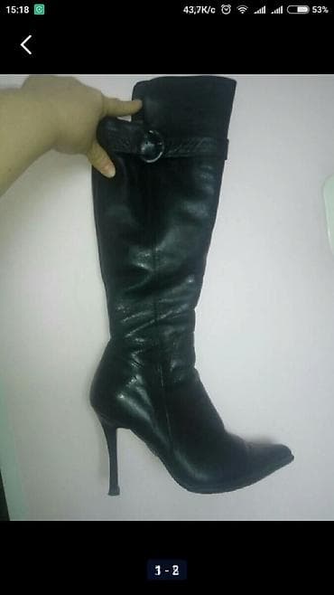 37-38 Сапоги ботфорты, Турция, зимние, натуральная кожа и натуральный