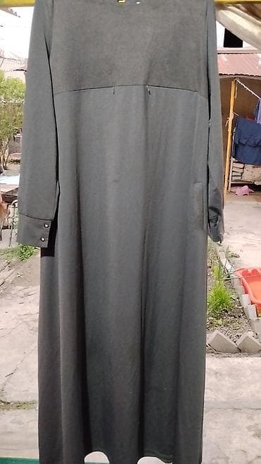 кормящий: Повседневное платье, Made in KG, Осень-весна, Длинная модель, XL — 4