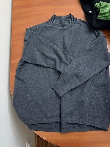 теплая кофта: Свитера женские теплые, трикотаж. - Темно‑серый свитер с высоким — 2