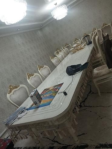 купить стол для гостиной: Стол и стул для зала, цвет - Белый — 1