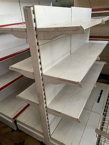 Соода жабдуулары: Торговый стеллаж двусторонний (островной) металлический, белый. - — 2