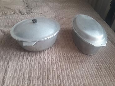 Алюминиевые толстостенные казан 3 литра (Россия) и гусятница 2,5 литра