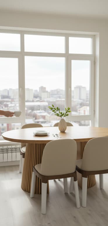 стол и стульчик: Кухонный стол и стул, цвет - Коричневый — 3