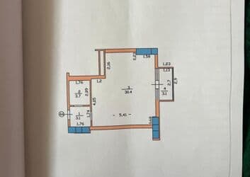 квартира бактуу долоноту: 1 комната, 40 м², Элитка, 2 этаж — 17