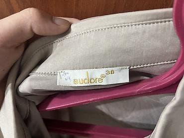 Блузка, Классикалык модель, Сатин, Solid print, Воландар менен — 2