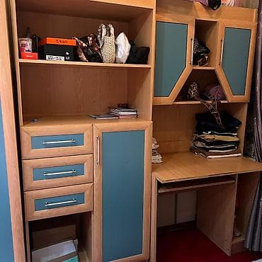 кухыный стенка: Детская/подростковая модульная мебель + односпальная кровать. Состав — 3