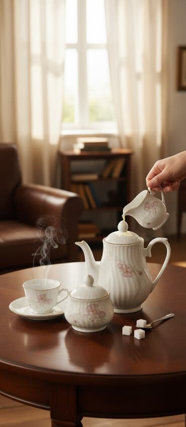 элитный кофейный набор: Фарфоровый кофейный сервиз на 6 персон. Состав набора: - кофейник с — 2