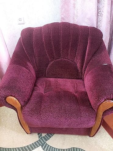 бу мебели: Комплект мягкой мебели, Б/у, Самовывоз, цвет - Красный — 3