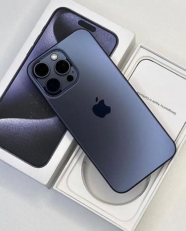 titanium: IPhone 15 Pro Max, Б/у, 512 ГБ, Blue Titanium, Коробка, 83 % — 1