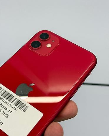 IPhone 11, Б/у, 128 ГБ, Красный, Защитное стекло, Чехол, В рассрочку, 75 % — 3