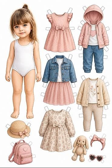 кардига: Именные бумажные куклы по фото ребёнка Создаём уникальные бумажные — 1