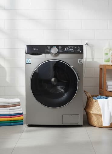 промышленные стиральные машины: Кир жуучу машина Midea, Автомат, 9 кг чейин, Толук өлчөм — 1