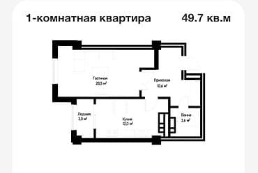 жк севен: 1 комната, 50 м², Элитка, 12 этаж, Готовая ПСО (под самоотделку) — 2