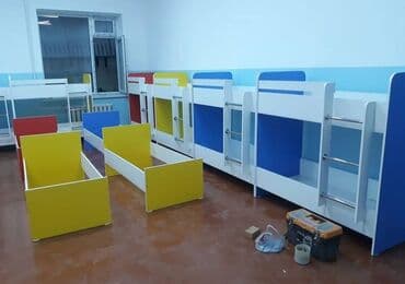 детская мебель для детского сада: Мебель для садика детский кровать шкаф для садика детский парты стол — 10