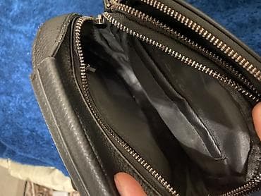 бу барсетки: Торг уместен Мужская сумка через плечо (кросс-боди), черная - — 4