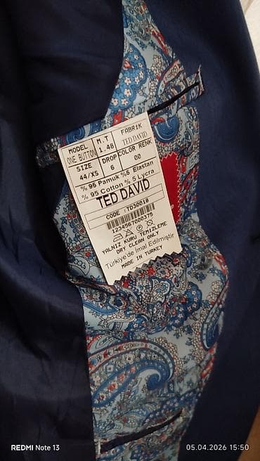 костюмы: Мужской классический костюм-тройка TED DAVID Бир жолу выпускнойго — 3