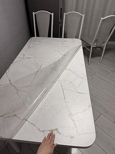 foldable table: Кухонный стол и стул, цвет - Белый — 2