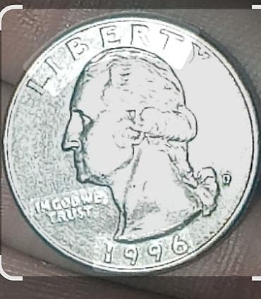 Монеты: США, 25 центов (квартал) 1996 года, тип Washington Quarter. - Аверс — 1