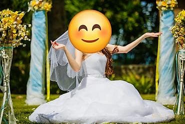 Свадебное платье, M, С корсетом, Фатин, Пышное, Жемчуг, Б/у