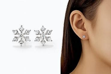 Серьги сөйкөлөр Г гвоздики в форме снежинки из кубического