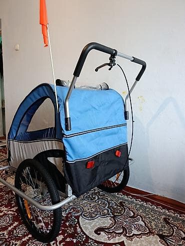 велоприцеп: Детский велосипедный прицеп‑коляска (двухместный) - Вместительная — 7