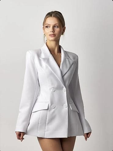 юб: Пиджак, Атлас, Двубортная модель, Made in KG, S, M, Все размеры — 2