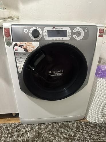 h 610: Белая стиральная машина Hotpoint Ariston серии Aqualtis с фронтальной — 1