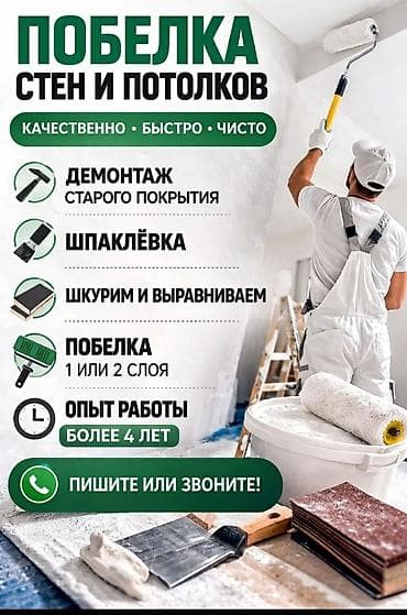 Покраска стен, На водной основе, 3-5 лет опыта