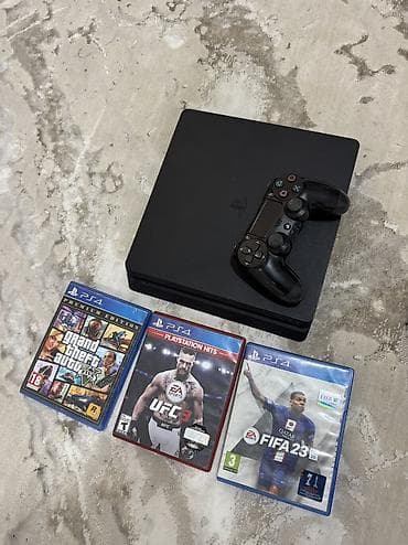 🎮 PlayStation 4 Slim 1 ТБ ✅ В хорошем рабочем состоянии ✅ Большой