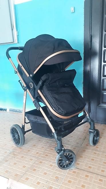 Коляски: Коляска, цвет - Черный, Б/у — 4