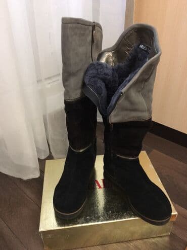 сапоги зимние женские натуральная кожа натуральный мех распродажа: Өтүктөр, 36, Marco Tozzi, Жаңы, түсү - Кара, Өзү алып кетүү — 3