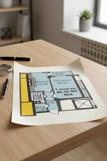 аламидин дом куплю: 1 комната, 46 м², Элитка, 6 этаж, ПСО (под самоотделку) — 2