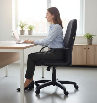 кресло для офис: Офисное кресло, С колесиками, цвет - Черный, Другой материал — 1