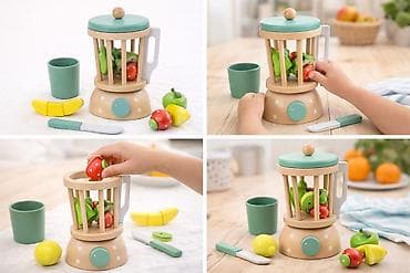 деревяная посуда: Деревянный игровой набор «Кухонный миксер» Стильная и экологичная — 2