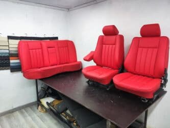 купить кожаные сиденья для авто бу: Чехлы Экокожа, цвет - Красный — 14