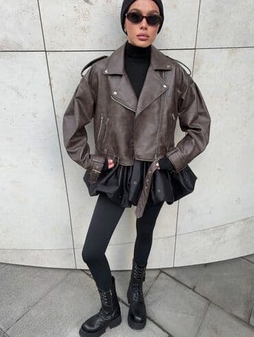 пиджак кожаный: Кожаная куртка, Косуха, Экокожа, M — 3