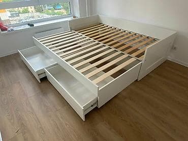 икея икеа ikea: Кровать IKEA с выдвижными ящиками для хранения - Размер под матрас — 2