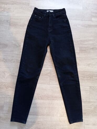 размер 28: Джинсы и брюки, цвет - Черный, Б/у — 1