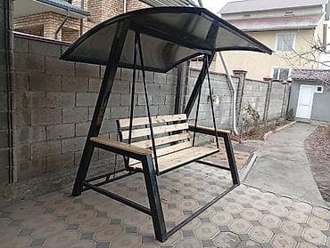 детская качка: Садовые качели Металл, Со спинкой, С крышей — 2