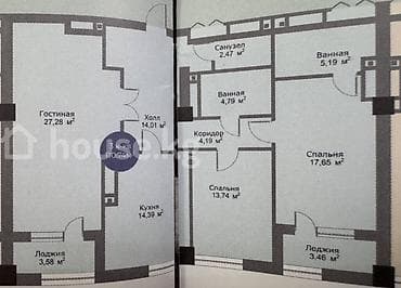190000: 3 комнаты, 111 м², 15 этаж, ПСО (под самоотделку) — 3