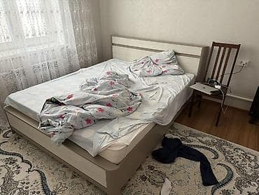 гузгу: Спальный гарнитур, Двуспальная кровать, ДСП, цвет - Серый — 1